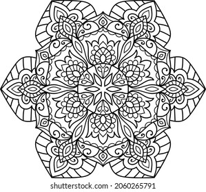 Decorative Rounded zen tangle design rounded  mandala colouring book pages for adults vector illustration 