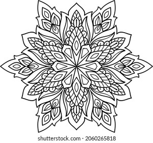 Decorative Rounded zen tangle design rounded  mandala colouring book pages for adults vector illustration 