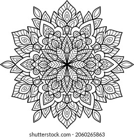 Dekorative abgerundete Zen-Gewebe-Design abgerundete mandala-Farbbuchseiten für Erwachsene Vektorgrafik 