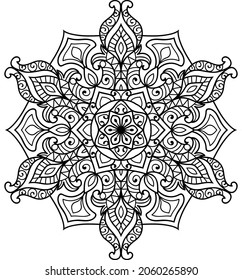 Decorative Rounded zen tangle design rounded  mandala colouring book pages for adults vector illustration 