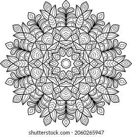 Dekorative abgerundete Zen-Gewebe-Design abgerundete mandala-Farbbuchseiten für Erwachsene Vektorgrafik 