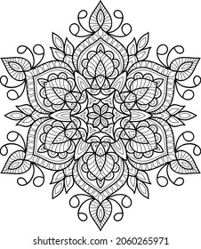 Decorative Rounded zen tangle design rounded  mandala colouring book pages for adults vector illustration 