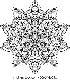 Decorative Rounded zen tangle design rounded  mandala colouring book pages for adults vector illustration 