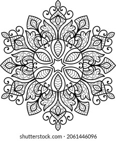 Decorative Rounded zen tangle design rounded  mandala colouring book pages for adults vector illustration 