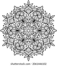 Dekorative abgerundete Zen-Gewebe-Design abgerundete mandala-Farbbuchseiten für Erwachsene Vektorgrafik 