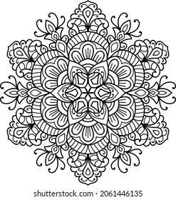 Decorative Rounded zen tangle design rounded  mandala colouring book pages for adults vector illustration 