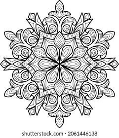 Decorative Rounded zen tangle design rounded  mandala colouring book pages for adults vector illustration 