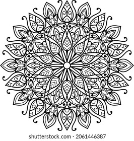 Dekorative abgerundete Zen-Gewebe-Design abgerundete mandala-Farbbuchseiten für Erwachsene Vektorgrafik 