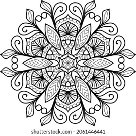 Decorative Rounded zen tangle design rounded  mandala colouring book pages for adults vector illustration 