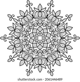 Decorative Rounded zen tangle design rounded  mandala colouring book pages for adults vector illustration 