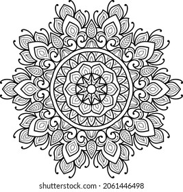 Decorative Rounded zen tangle design rounded  mandala colouring book pages for adults vector illustration 