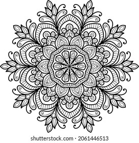 Decorative Rounded zen tangle design rounded  mandala colouring book pages for adults vector illustration 