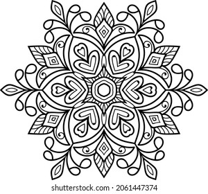 Decorative Rounded zen tangle design rounded  mandala colouring book pages for adults vector illustration