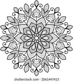 Dekorative abgerundete Zen-Gewebe-Design abgerundete mandala-Farbbuchseiten für Erwachsene Vektorgrafik