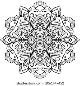 Decorative Rounded zen tangle design rounded  mandala colouring book pages for adults vector illustration