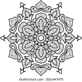 Decorative Rounded zen tangle design rounded  mandala colouring book pages for adults vector illustration