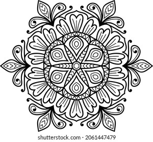 Decorative Rounded zen tangle design rounded  mandala colouring book pages for adults vector illustration