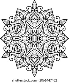 Decorative Rounded zen tangle design rounded  mandala colouring book pages for adults vector illustration