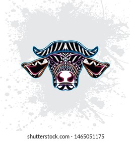 decorative rousing cow from pattern
