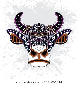 decorative rousing cow from pattern