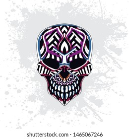decorative rousing skull art from abstract pattern