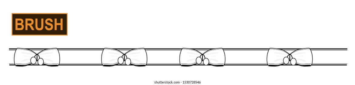Decorative rubber with laces and cherries brush for fashion and digital illustration. Customizable and colorizable trim.