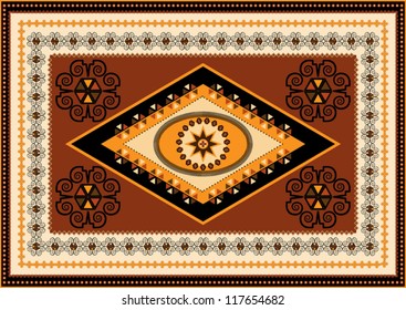 Decorative rug designs in oriental style