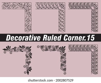 Decorative ruled corner, decorative ruled line, frame illustration material set