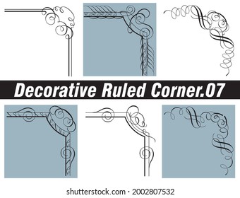 Esquina decorativa gobernada, línea decorativa gobernada, conjunto de materiales de ilustración de cuadro