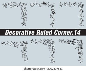 Decorative ruled corner, decorative ruled line, frame illustration material set