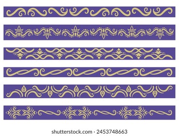 Decorative ruled set in Indian style. Vector data.
