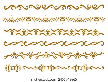 Decorative ruled set in Indian style. Vector data.