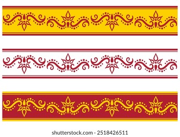 Decorative ruled set in Indian style. Vector data.