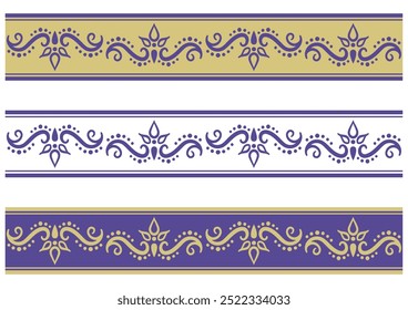 Decorative ruled set in Indian style. Vector data.