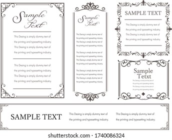 
Decorative ruled vintage frame antique design wedding card