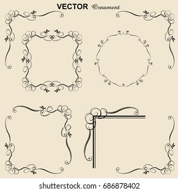 Decorative ruling, decorating box, vintage, Earl Nouveau, vector data