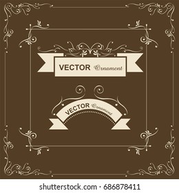 Decorative ruling, decorating box, vintage, Earl Nouveau, vector data