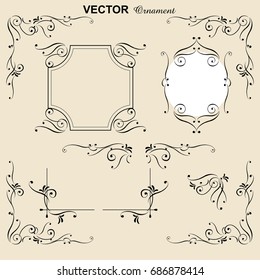 Decorative ruling, decorating box, vintage, Earl Nouveau, vector data