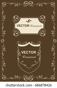 Decorative ruling, decorating box, vintage, Earl Nouveau, vector data