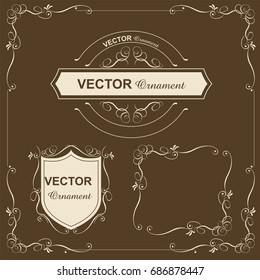 Decorative ruling, decorating box, vintage, Earl Nouveau, vector data