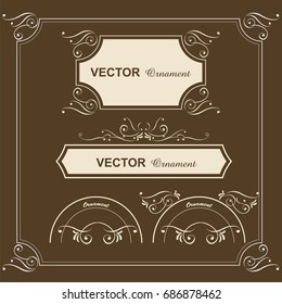 Decorative ruling, decorating box, vintage, Earl Nouveau, vector data