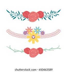 decorative rustic vintage icons set