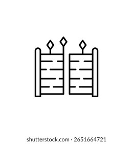 Decorative Saloon Doors With Diamond Ornaments In Simple Outline Style