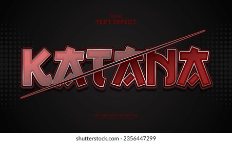 decorative samurai japan editable text effect vector design