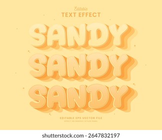 design de efeito de texto editável amarelo arenoso decorativo