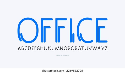 Decorative sans serif font with rounded corners. Bold face. Letters for emblem and logo design