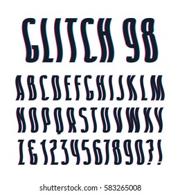 Decorative Sanserif Font With Glitch Wavy Effect