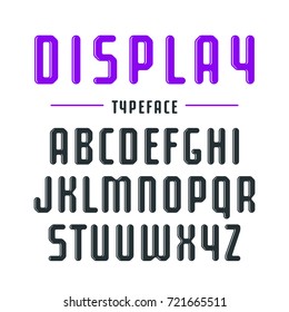 Decorative sanserif font with rounded corners. Letters for logo and title design
