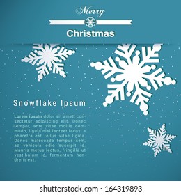 Decorative scalable minimal christmas background of snowflakes for web site backgrounds, christmas greeting cards, brochures - blue edition