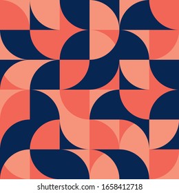 Decorative Scandinavian modern pattern for the background, tile and textiles. It is assembled from modular parts. Vector. Seamless.